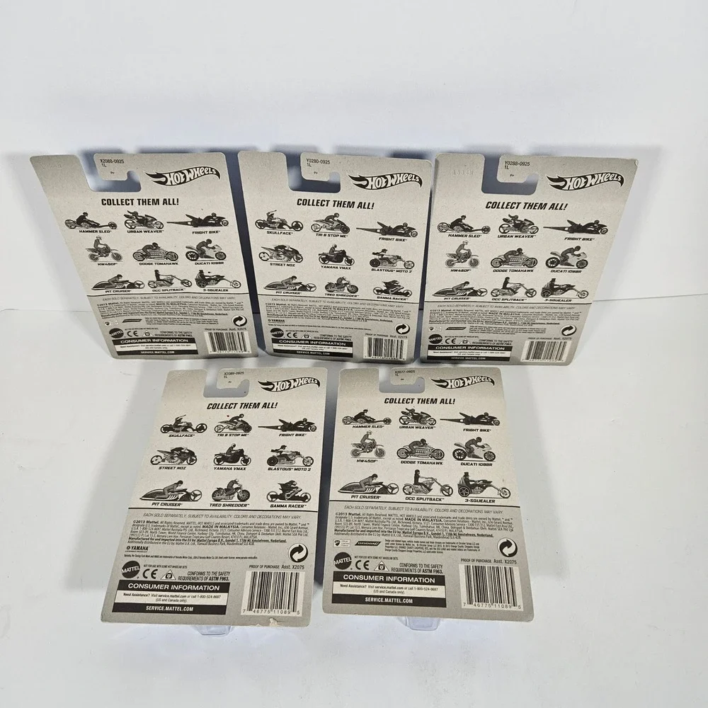 Hot Wheels City Motorcycle Lot of 5 Dodge Tomahawk Gamma Racer 3-Squealer 2014